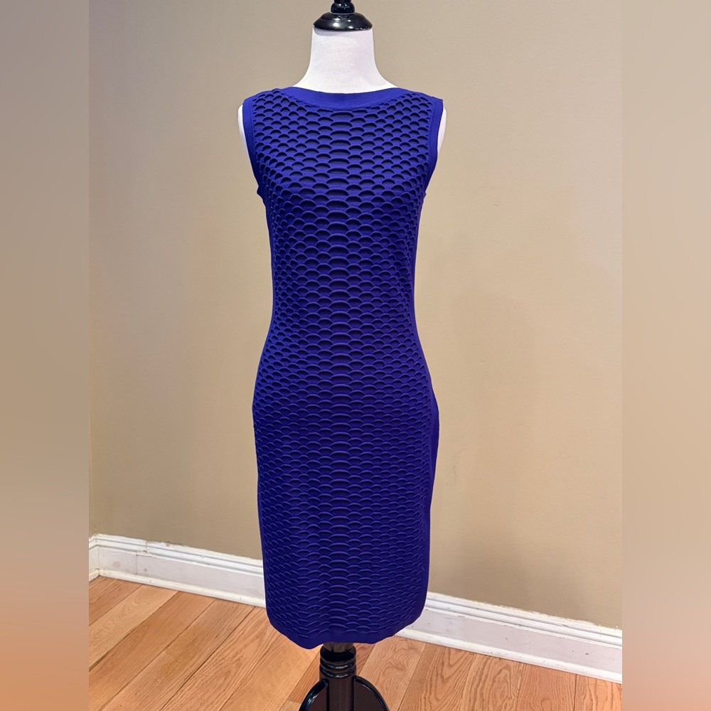 Karen Millen Textured Sleeveless Purple Midi Dress - Size 3